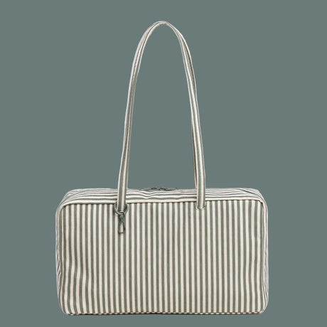 Baggu Medium Nylon Bowler Bag Sage Stripe
