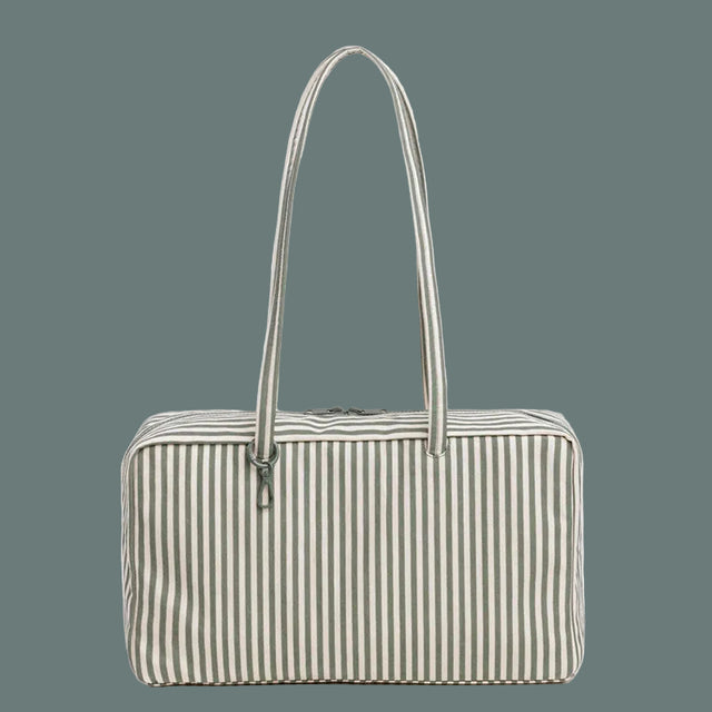 Baggu Medium Nylon Bowler Bag Sage Stripe