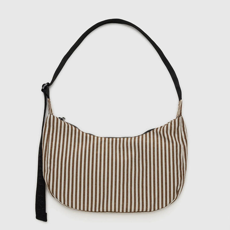 Baggu Medium Nylon Crescent Bag - Brown Stripe