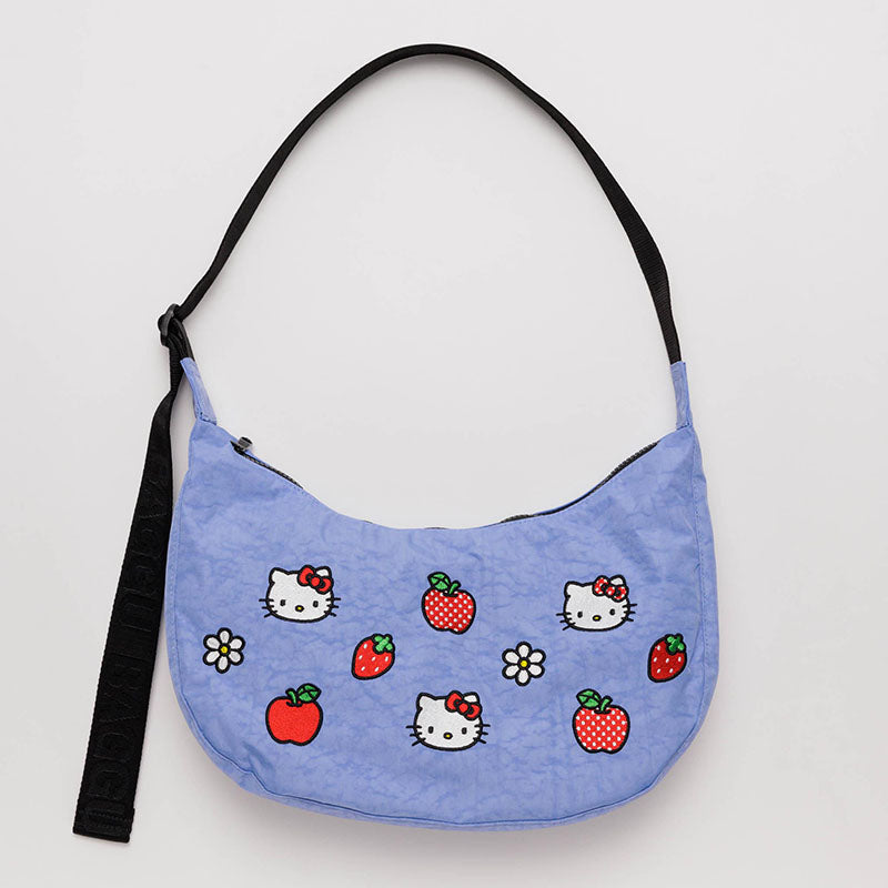 Baggu Medium Nylon Crescent Bag - Embroidered Hello Kitty