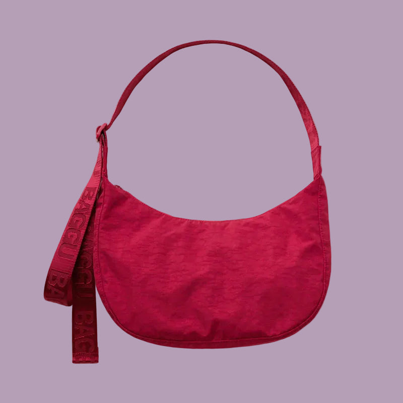 Baggu Medium Nylon Crescent Bag Cherry