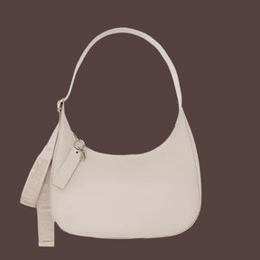 Baggu Medium Recycled Leather Crescent Bag - Stone