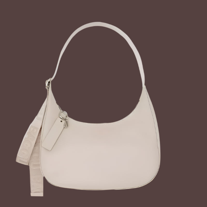 Baggu Medium Recycled Leather Crescent Bag - Stone