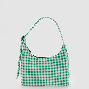 Baggu Mini Nylon Shoulder Bag - Green Gingam