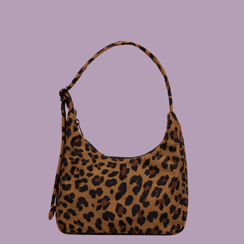 Baggu Mini Nylon Shoulder Bag Leopard