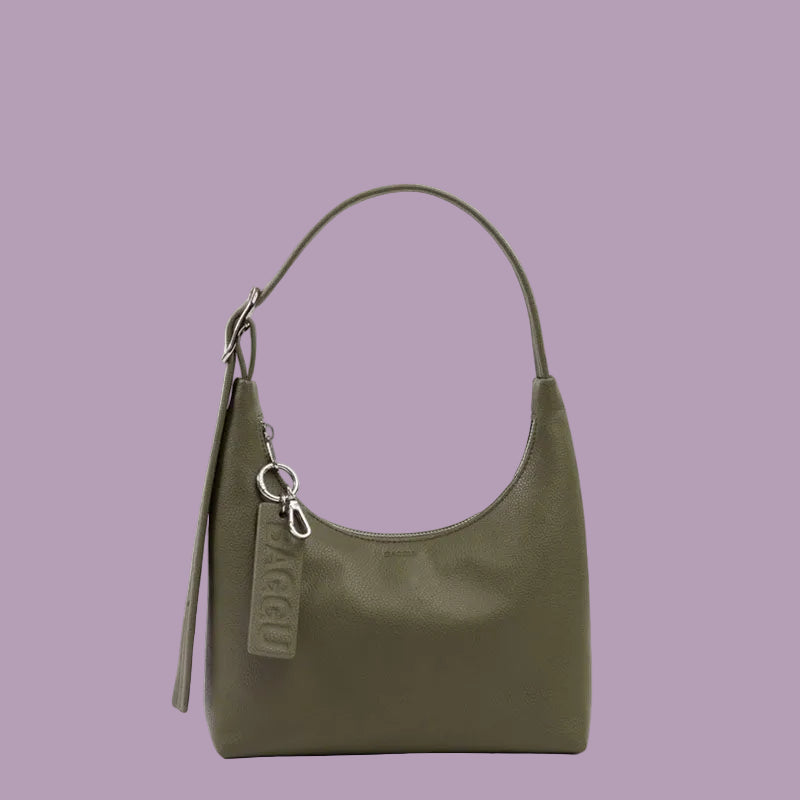 Baggu Mini Recycled Leather Shoulder Bag Loden