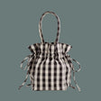 Baggu Nylon Drawstring Bag - Black Cream Gingham
