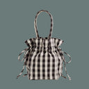 Baggu Nylon Drawstring Bag - Black Cream Gingham