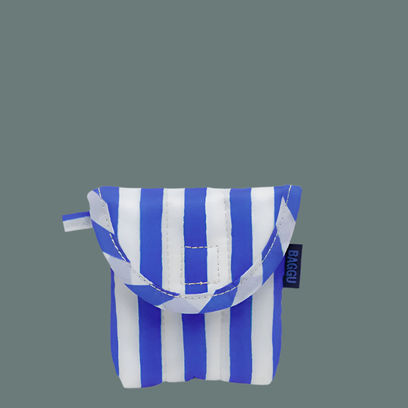 Baggu Puffy Earbuds Case - blue stripe