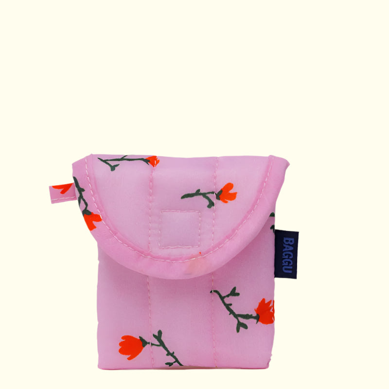 Baggu Puffy Earbuds Case Painted Wildflowers