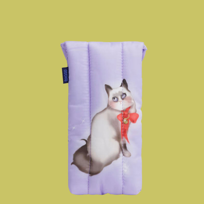 Baggu Puffy Glasses Sleeve - Fancy Cats back