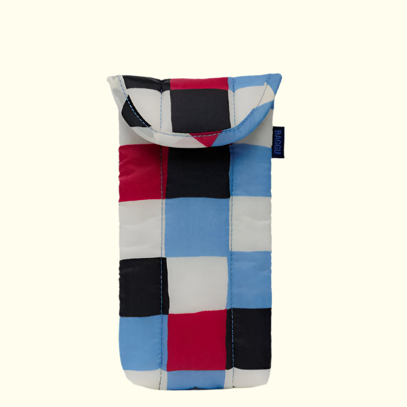 Baggu Puffy Glasses Sleeve Painted Check