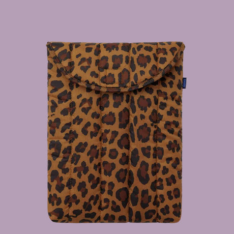 Baggu Puffy Laptop Bag - Leopard