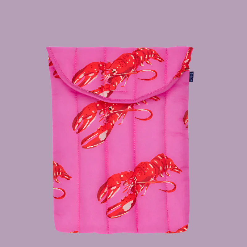 Baggu Puffy Laptop Bag - Pink Lobster