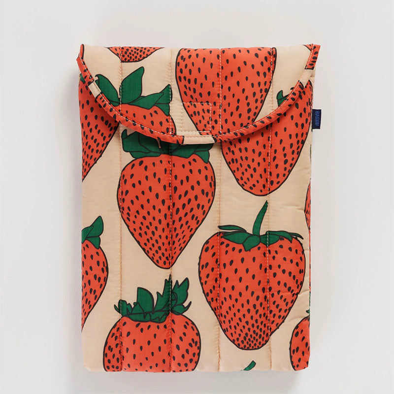 Baggu Puffy Laptop Bag - Strawberry
