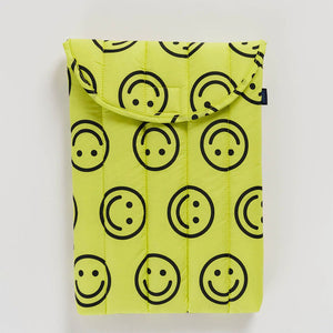 Baggu Puffy Laptop Bag - Yellow Happy