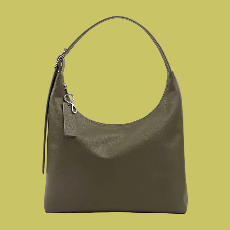 Baggu Recycled Leather Shoulder Bag - Loden