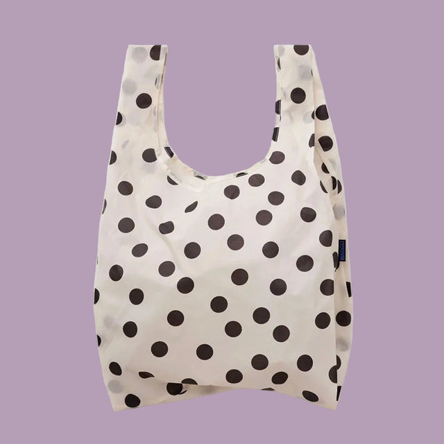 Baggu Reusable Shopping Bag Cream Black Polka Dot