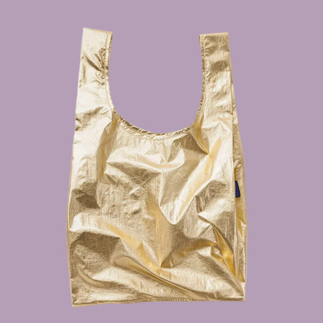Baggu Reusable Shopping Bag Gold Metallic