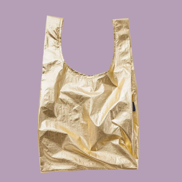 Baggu Reusable Shopping Bag Gold Metallic