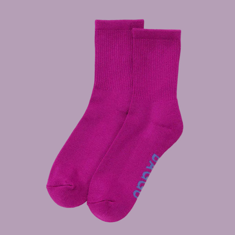 Baggu Ribbed Sock - Deep Fuschia