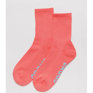 Baggu Ribbed Socks - Watermelon Pink