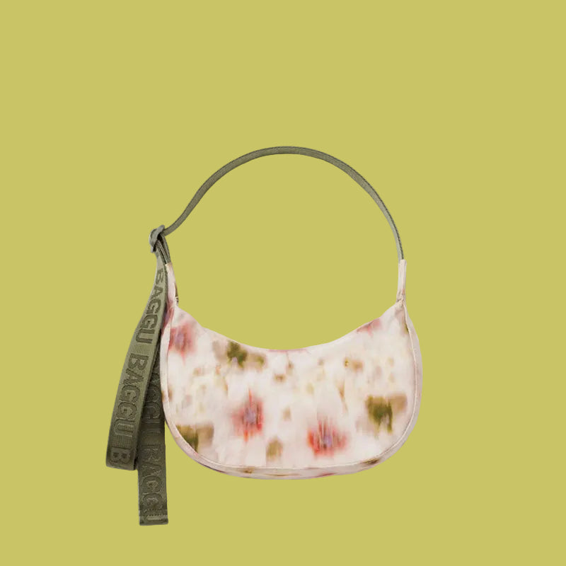 Baggu Small Nylon Crescent Bag - Abstract Floral