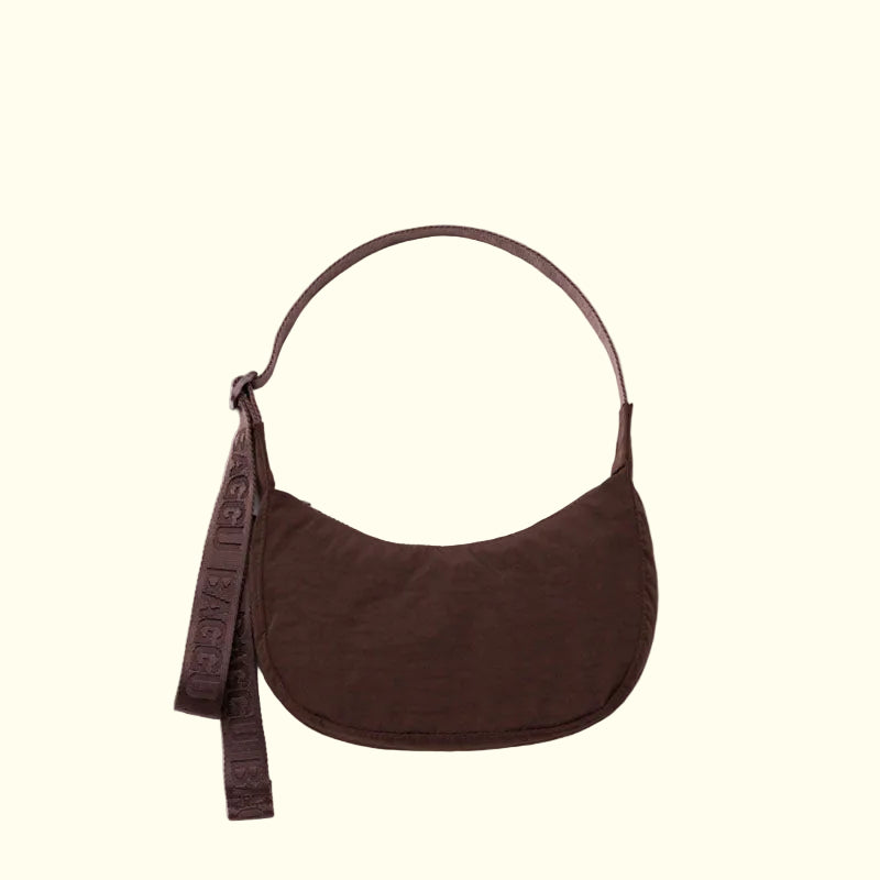 Baggu Small Nylon Crescent Bag - Coffee