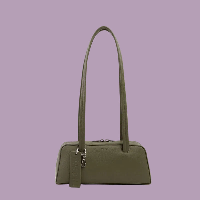 Baggu Leather Small Bowler Bag - Loden