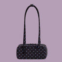 Baggu Small Nylon Bowler Bag Black Sky Blue Micro Dot