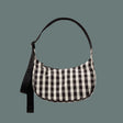 Baggu Small Nylon Crescent Bag Black Cream Gingham
