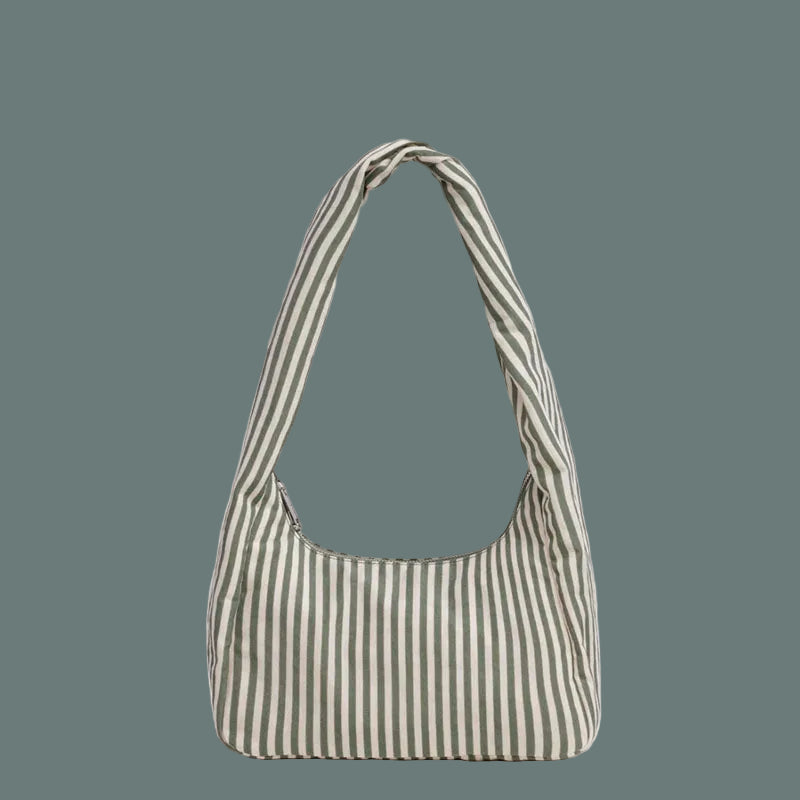 Baggu Small Nylon Meringue Bag Sage Stripe