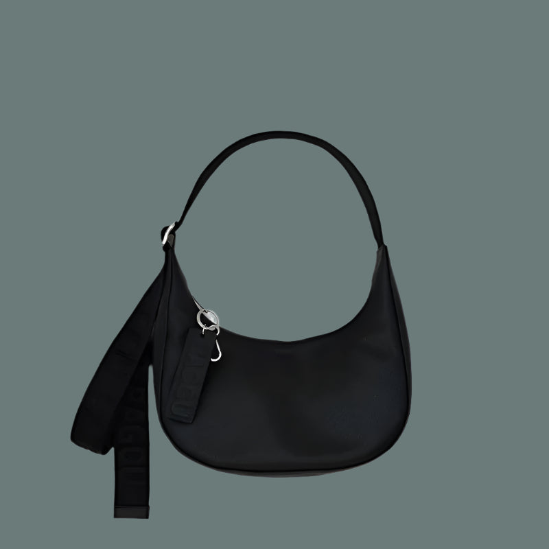 Baggu Small Recycled Leather Crescent Bag - Black