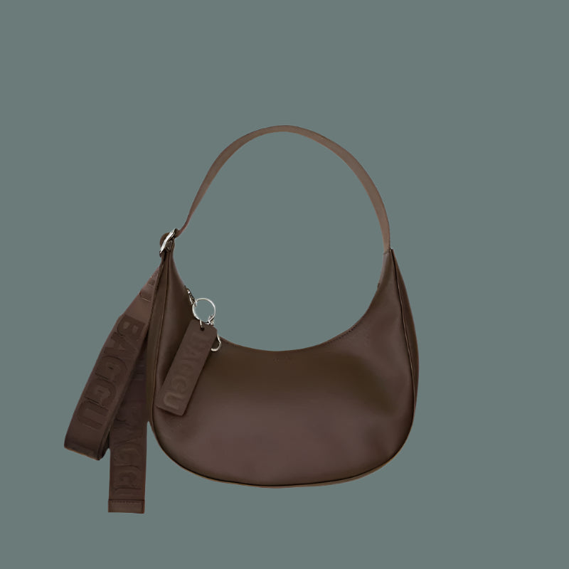 Baggu Small Recycled Leather Crescent Bag - Brown
