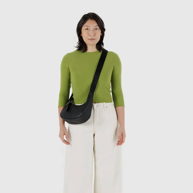 Baggu Small Recycled Leather Crescent Bag