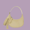 Baggu Small Recycled Leather Crescent Bag Straw