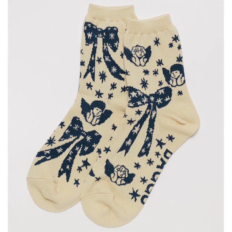 Baggu Crew Socks - Cherub Bows