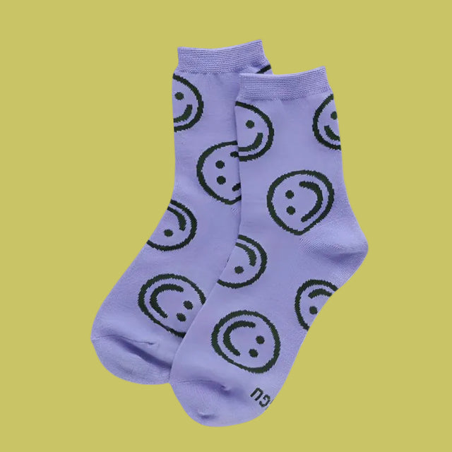 Baggu Crew Socks - Lavender Happy