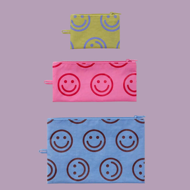 Baggu Flat Pouch Set - Pop Happy Mix