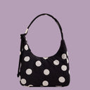 Baggu Mini Nylon Shoulder Bag Black Cream Polka Dot