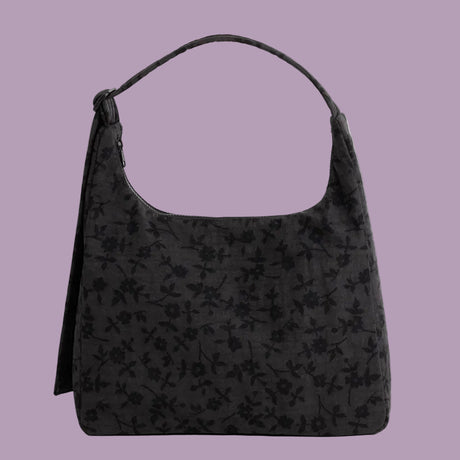 Baggu Nylon Shoulder Bag Charcoal Ditsy Floral