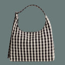 Baggu Nylon Shoulder Bag Black Cream Gingham