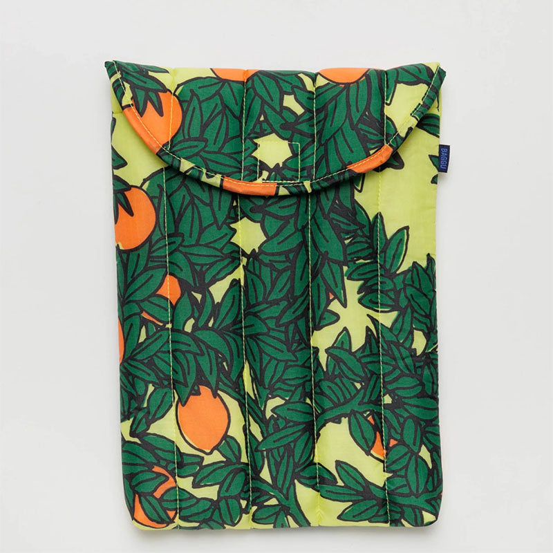 Baggu Puffy Laptop Bag - Orange Trees