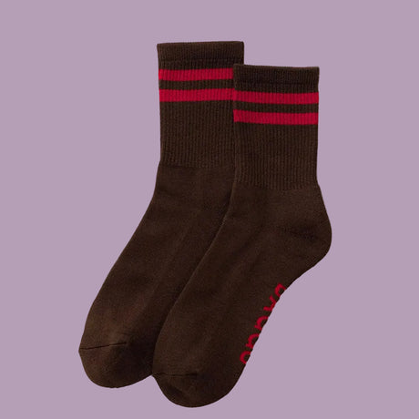 Baggu Ribbed Sock - Coffee Stripe