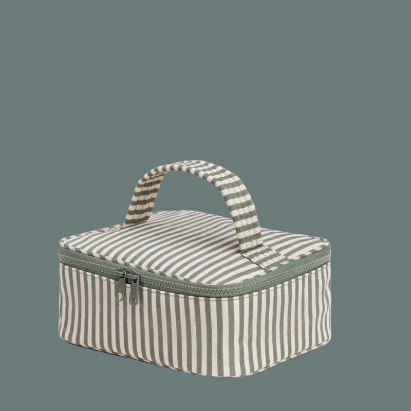 Baggu Small Cosmetic Case Sage Stripe