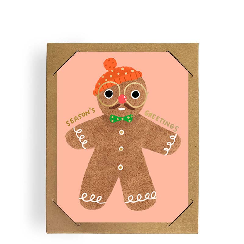 Carolyn Suzuki Boxed Christmas Card Set - Gingerbread Guy