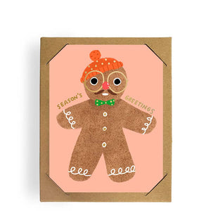 Carolyn Suzuki Boxed Christmas Card Set - Gingerbread Guy
