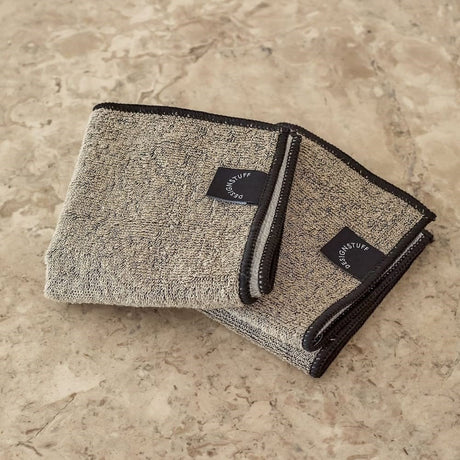 DESIGNSTUFF ETTA Hemp Marle Scourer & Bamboo Dishcloth - Set of 2 Black