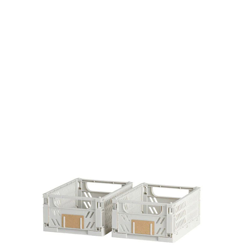 DESIGNSTUFF Slant Collapsible Crate - Extra Small (Set of 2) Grey