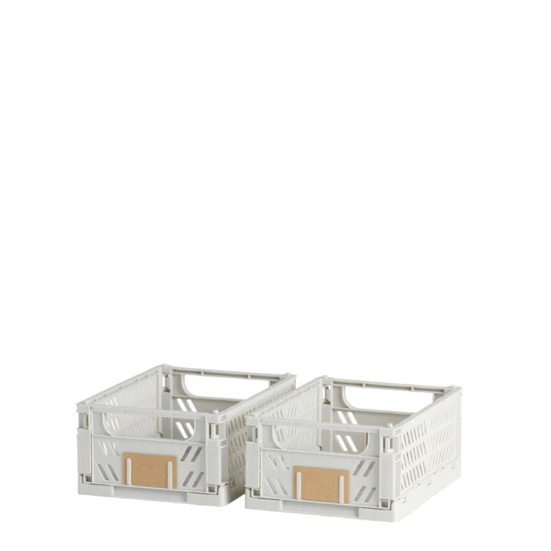 DESIGNSTUFF Slant Collapsible Crate - Small (Set of 2) Grey